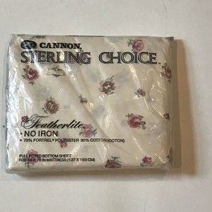 Vintage Cannon Sterling Choice Full Flat Sheet Floral Print New/Old Stock Sealed